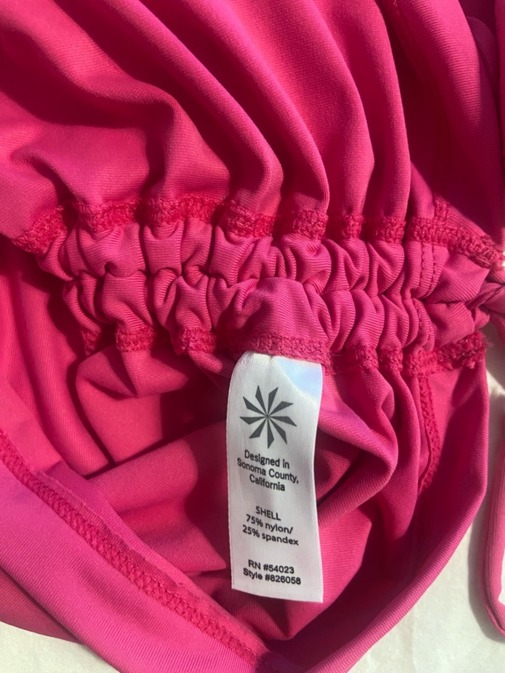 Athleta Tidal Ruched Hot Pink Rashguard - Picture 6 of 6